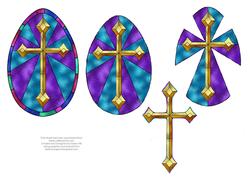 Easter Stained Glass Window + Cross