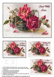 Shabby Chic Red Roses - Swing Card