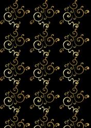 Black Gold Filigree Swirls Backing Paper
