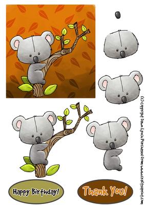Cuddly Koala Decoupage with Topper
