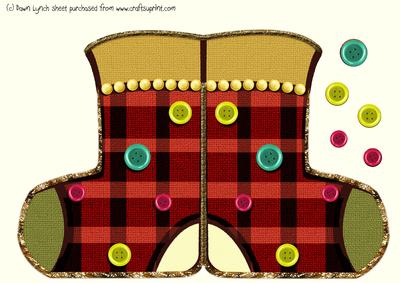 Vintage Christmas Stocking Shaped Card
