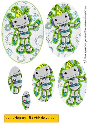 Little Boy Birthday- Robot Pyramid Sheet