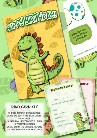 Dino Fun Boy's Birthday Card Kit