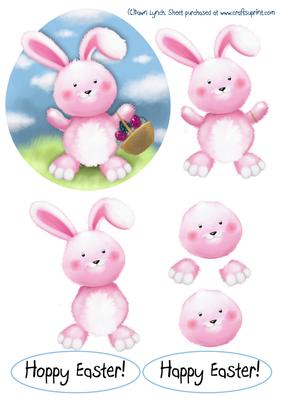 Hoppy Easter Bunny Decoupage Sheet