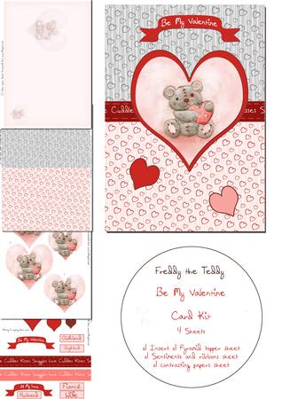 Freddy the Teddy Be My Valentine Card Kit