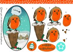 Cute Robin Decoupage Sheet