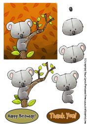 Cuddly Koala Decoupage with Topper