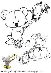Cuddly Koala Digital Stamp A4