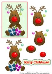 Rudolph's Xmas Decoupage Sheet