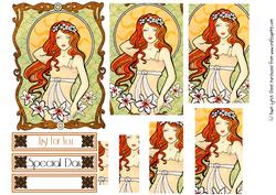 Modern Art Nouveau Lady Pyramid Sheet