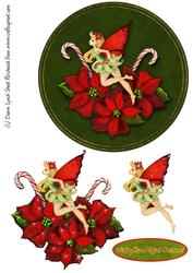 Poinsettia Pixie Quick Decoupage Sheet