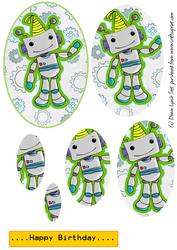 Little Boy Birthday- Robot Pyramid Sheet