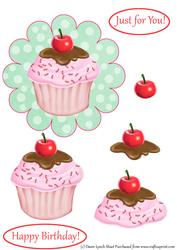 Delicious Cupcake Decoupage_quick Card