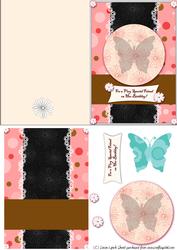 C6 Quick Decoupage Butterfly Friend's Birthday Card-female