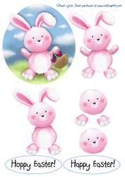 Hoppy Easter Bunny Decoupage Sheet