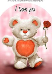 Valentine Thready Bear A4 Card Topper