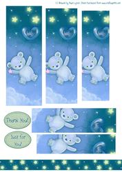 Star Teddy Pyramid Sheet- Blue