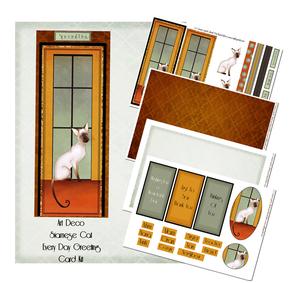 Art Deco Siamese Cat-every Day Card Kit