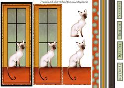 Everyday Quick Card- Art Deco Siamese Decoupage Sheet
