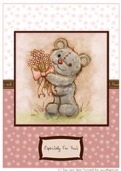 Freddy the Teddy Floral A4 Card Sheet