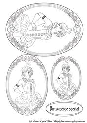 Steampunk Lady Digital Stamp Sheet