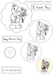 Freddy the Teddy Mothers Day Digital Stamp Sheet