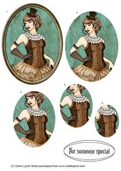 Steampunk Lady Pyramid Topper Sheet