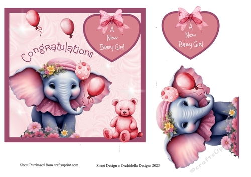 New Baby BGirl Pink Elephant