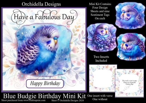 Blue Budgie Birthday