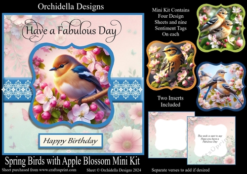 Spring Birds with Apple Blossom
