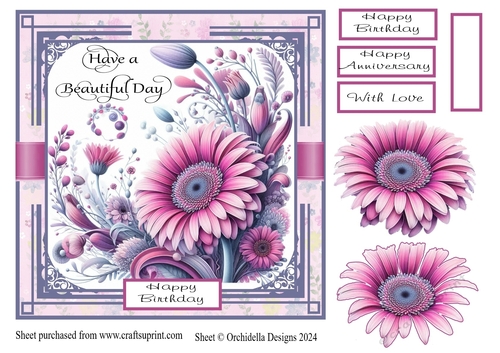 Purple Gerbera Birthday