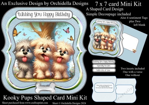 Kooky Pups Shaped Card Kit