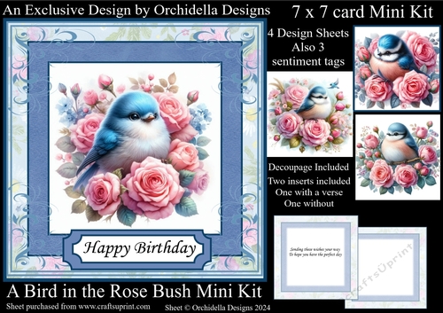 A Bird in the Rose Bush