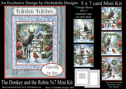 The Donkey and the Robin 5 x 7