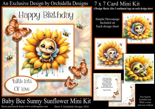 Baby Bee Sunny Sunflower