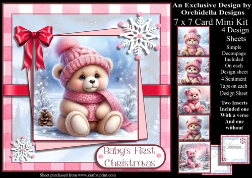 Pink Baby Bear Christmas