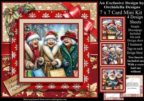 Three Laughing Ladies Christmas Shopping