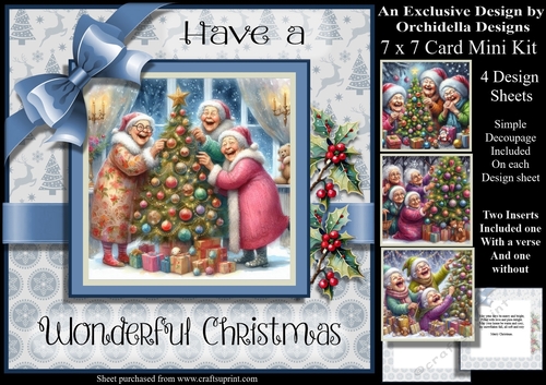 Three Laughing Ladies Decorate the Tree