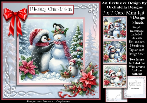 Penguin Builds His Snowman