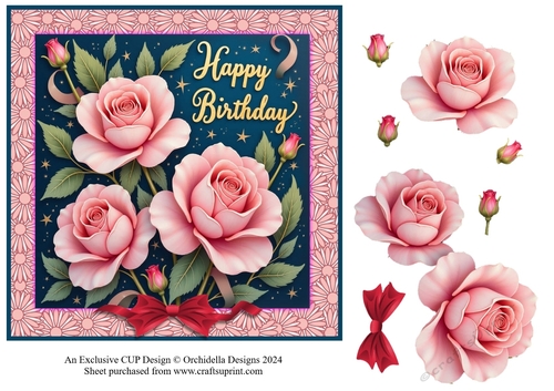 Sweet Pink Rose Birthday