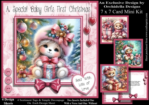 Teddy Baby Girls  First Christmas