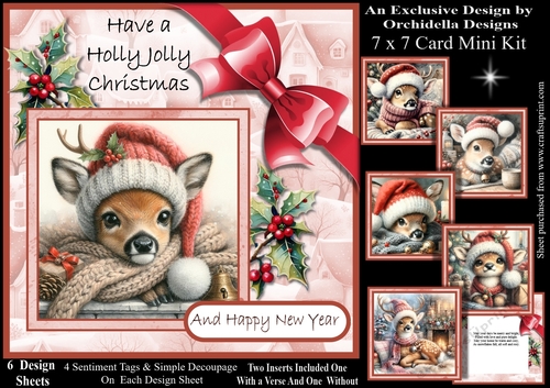 Holly Jolly Christmas Fawn