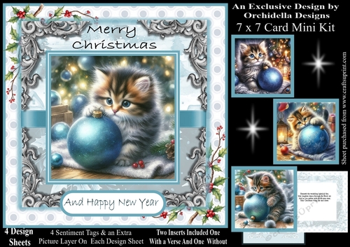 Playful Christmas Kitten