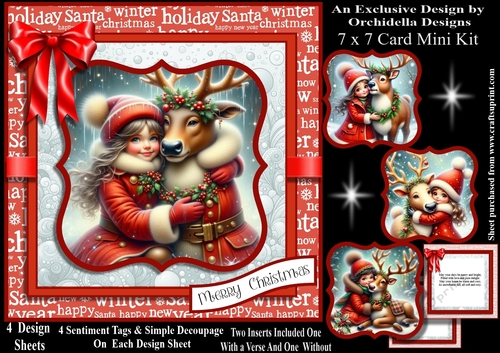 Girls Reindeer Hugs