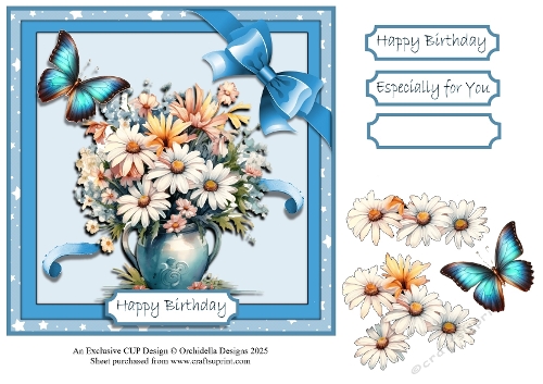 Birthday Daisy Flower Vase