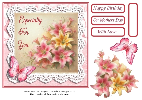 Butterfly, Lillies and Lace