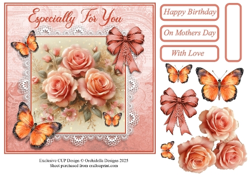 Roses Lace and Butterflies