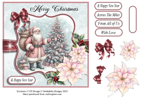 Pastel Santa Merry Christmas 