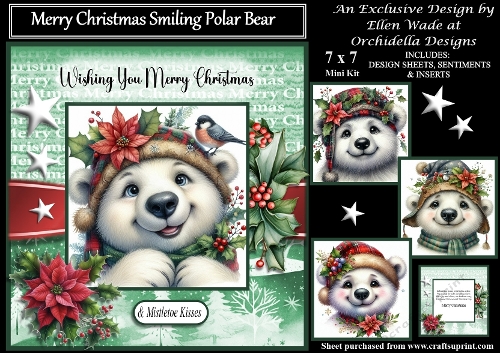 Merry Christmas Smiling Polar Bear
