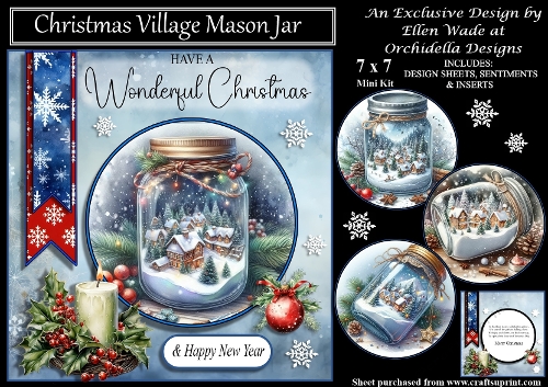 Christmas Village Mason Jar